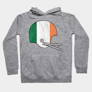 Irish Flag American Football Helmet (Distressed) Hoodie